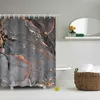 Curtain & Drapes Abstract Marble Print Shower For Living Room Art Decoration Polyester Waterproof Bathroom With Hooks