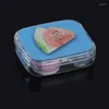 Jewelry Pouches Glasses Case Portable Cute Snow Snowflake Watermelon Contact With Mirror Color Lenses Practical