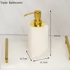 Flytande tvåldispenser nordiskt badrum toalettartiklar set naturlig marmor flytande tvål dispenser mun kopp bomullspinne tvålskålbricka tvättverktyg 230317