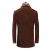 Herrjackor 2023 Autumn Winter Men's faux päls elegant social lång kappa lyxknapp avslappnad iller imitation mink hårjacka kläder