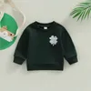 Hoodies Sweatshirts -11-11 LIORITIIN 0-3 Years Kid Girls Boys Shirt Lång ärm Rund Nacke Four Leaf Clover Street Party Loose Fall Spring Tops 230317