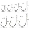 Fishing Hooks Goture 10 pieces Stainless Steel Fishing Hooks Saltwater Fishhooks Catfish Sea Fishing Hooks Size #6 -#12 Tackle Equipment P230317