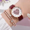 Orologi da polso Orologi da donna di moda Orologi di lusso Orologio da polso da donna al quarzo Set da donna Cinturino in pelle casual Orologio Reloj MujerOrologi da polso