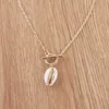 Anhänger Halsketten Luxus Gold Farbe Kauri Muschel Halskette Für Frauen Mode Kette Statement Collier