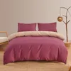 Bedding Sets Classic Orange Set Double-sided Red Green Solid Bed Linen 4pcs/set Duvet Cover Sheet Comforter Home Textile