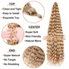 22 tum djupvåg vridning virkning hår naturligt syntetiskt havsvåg flätan hår ombre djup curl flätande hårförlängningar
