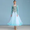 Stage Wear X6010 Lady Modern Dance Dress With Diamond-encrusted Costume Girls Ballroom Dancing Competition Waltz Costumes