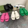 Diseñador colorElectric bordado zapatillas perezosas clásicas para mujer Cuero suave inferior Diapositivas sandalia