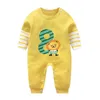 Rompers Newborn Baby Boys Girls Romper Cartoon Print Cotton Long Sleeve Jumpsuit Infant Clothing Pajamas Toddler Baby Clothes Outfits AA230317