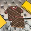 Crianças de roupas infantis saia de girlas e camisa de pescoço para garotas roupas de menina infantil rastrear letra completa roupa de verão