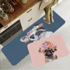 Tapis Animal Mignon Carlin Chien Imprimé Flanelle Tapis De Sol Salle De Bain Décor Tapis Antidérapant Pour Salon Cuisine Bienvenue PaillassonTapis