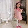 Mädchen Kleider Mädchen Kleid Kinder T-shirt Rock 2023 Sommer Koreanische Baby POLO Kragen Pullover Kurzen ärmeln Prinzessin