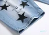Jeans Denim Shorts Herr Star Patch Ripped Summer Designer Retro Big Size korta byxor