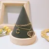 Designer Chain Heart Bracelet Fashion Double laye Bracelet 18K Gold Bracelet Brand Jewelry Romantic Family Couple Gift Design Bangle for Women