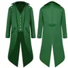 Trench Coats Men's S-4xl noir rouge violet vert homme steampunk gothique veste victorien halloween costume smoking man manteau un