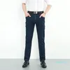 Jeans masculinos 2023 Autumn Cotton Stretch Style Classic Fashion Business Pantagens soltas