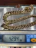 Solid Gold Chains Miami Cuban 10K 14k Real 7mm 8mm 9mm 10mm 11mm 12mm Fedex försäkrad frakt i Nordamerika Signer Men's smycken