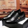 2023 Men's Dress Shoes Fashion Groom Wedding Oxfords Genuine Leather Oxfords Men Brand Formal Business Casual Loafers Size 39-45 mkjk gm3000001