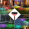2016 Solar Garden Lights LED Light Outdoor RGB Color Changing Waterproof Pathway Lawn Lamp för Decor Landscape Lighting Drop Delivery Re DHQET