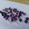 Stud Earrings Amethyst Beads Silver 925 Sterling For Women Natural Crystal Earings Fine Jewelry
