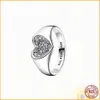 925 Silver Heart Cushion Logo Ring مجموعة جديدة