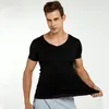 T-shirts pour hommes 2pcs / LOT Marque Hommes Modal Seamless T-shirt Bouncy Undershirt Sexy Bodybuilding Singlet À Manches Courtes Tees Fitness Élastique TOPS