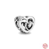 925 silver Fit Pandora Original charms DIY Pendant women Bracelets beads Family Always Encircled Heart Charm Love