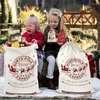 Kerstdecoraties 2023 Feestelijke of feestartikelen Personaliseerde grote Santas Gifts Bag Santa Sack Canvas