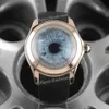 Reloj para hombre Movimiento automático Cristal de ojo de pez Esfera de ojos misteriosos Correa de goma Astronauta Fondo transparente Reloj de pulsera 47 mm