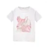 Koszule damskie 2023 Letnia koszulka koszulka Kobieta Tshirt żeńskie bawełniane topy T-shirt Kobiet Koreańskie koraliki tee femme różowy biały