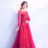 Roupas étnicas Fzslcyiyi vestido de noite Cheongsam Longo vestido formal de manga traseira de zíper de design Vestidos de festa chineses Torrada de casamento