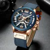 Polshorloges Casual Sport Watches for Men Blue Top Militaire lederen pols Watch Man Clock Fashion Chronograph PolshorwatchWristwatches Polswa