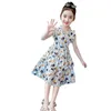 Girl Dresses 2023 Teens Girls Dress Summer Clothes Off Shoulder Children Floral Pleated Kids Wedding Mesh Leaf 8 9 10 11 12 Years