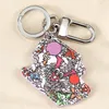 2023 Chave de casal de luxo letra colorida de graffiti Chain Men Men Designer Key Buckle de alta qualidade Keyring