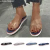 Kapcie Summer Kobiety Kapcie Przezroczyste PVC Ladies Wedge Sandals Sandals Casual Outdoor BEAC Otwarte palce Sandalias Mujer Z0317