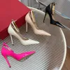 110mm bride à la cheville escarpins chaussures en cuir verni cuir véritable talon aiguille bout pointu talons chaussures habillées pour femmes Designers de luxe chaussures d'usine avec boîte