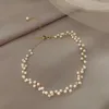 チョーカーラブリンクジュエリーファッションシンプルな短いネックレス模倣真珠ステンレス鋼の女性声明