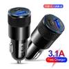 タイプC USB C PD CAR CHARGERS 3.1A 12Wクイックチャージャーデュアルポートパワーアダプター用電源アダプター