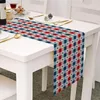 Masa bezi Bağımsızlık Günü Runner Dresser Eşarplar Baskı Keten Çarpık 4 Temmuz Koşucular Akşam Yemeği Partisi Mutfak Dekoru