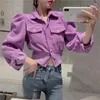 Women's Blouses Elegant Social Female Autumn Puff Sleeve Tunic Fashion Crop Tops Women's Clothing Shirt Women Evening Party