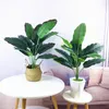 Dekorativa blommor 66 cm 12 Leaf Artificial Banana Tree Green Simulation Palm Plastic Plants Art Crafts El Balcony Rome Decor Accessorie