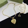 2023 Designer New Jewelry Heart Shaped Pendant Double Necklace Popular Brass Distressed Fashion Sweater Chain Girl