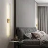 Vägg lampor sovrum säng huvud med USB nordisk kreativ minimalistisk led ljusbar el gästrum levande gången dekorativ