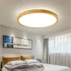 Plafonniers En Bois Massif Ultra-mince Led Lampe Chambre Nordique Simple Moderne Style Japonais Original En Bois Balcon Rond