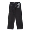 Jeans masculinos Retro Bordado Bordado de Bordado de Pantagens Vibe Vibe Vibe Casual Denin Trousherswear 230317