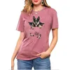 Camisetas femininas Mulheres Mulheres Summer Animal 3D Impresso Casual Funny Loose Manga curta Oneco O Cão de cachorro fofo Tops Tops