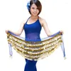 Stage Draag glanzende gouden munt heup sjaalbuik dansaccessoires te koop