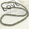 Strang Damen-Wickelarmband, 55 cm, grauer Mondstein, 4 mm, Natur-Labradonit-Perlenkette, kein Glas, wirklich Gary-Mondstein