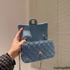 Denim Golden Ball Women Bag Classic Flap Shoulder Mini Justerbar kedja quiltad lyxdesigner Crossbody Bag Fanny Pack Mini Coin Purse Card Holder Key Pouch Clut