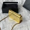 Klasik Mini Flep Metal Altın/Gümüş Vanity Torbalar Zincir kolye ile küçük kozmetik çanta Crossbody Omuz Çantaları Outodoor Sacoche 7x12x4cm Fransız Kadınlar İçin